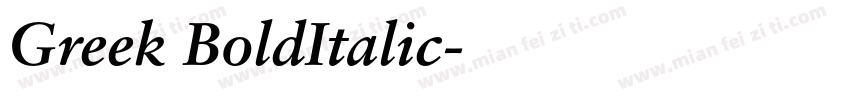 Greek BoldItalic字体转换